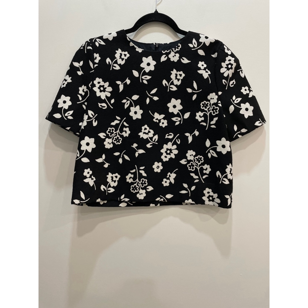 The Open YY Boxy Oversized Blouse Cropped Top Floral Korean Made One Size F